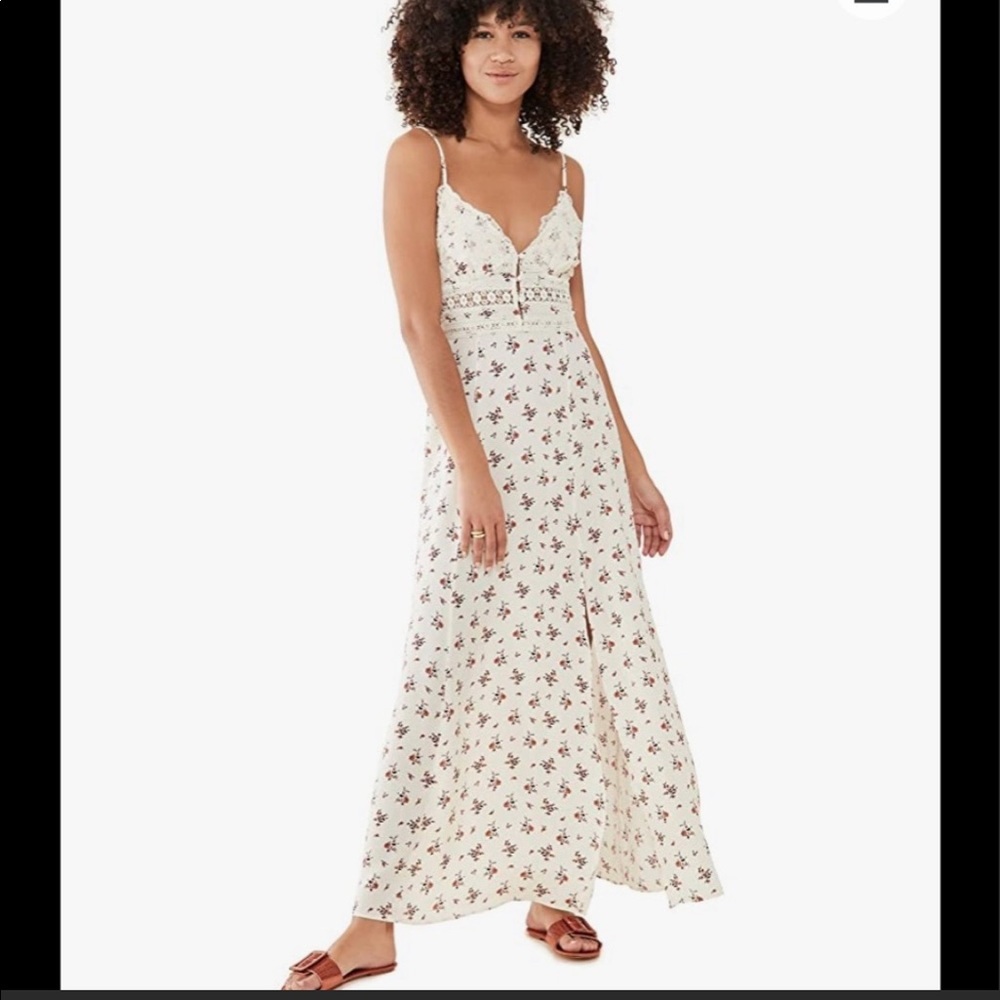 LIKE NEW Free People ivory floral out and about maxi